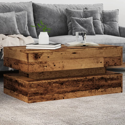 Măsuță de cafea cu lumini LED, lemn vechi, 90x50x40 cm - WALTI WALTI