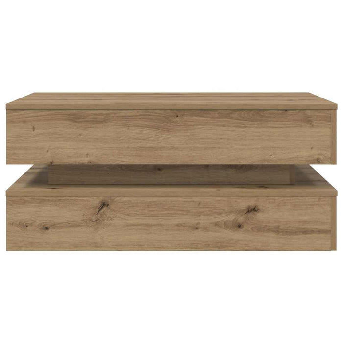 Măsuță de cafea cu lumini LED, stejar artizanal, 90x50x40 cm - WALTI WALTI