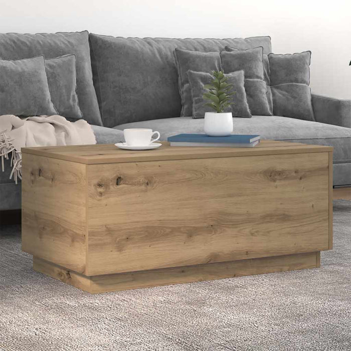 Măsuță de cafea cu lumini LED, stejar artizanal, 90x50x40 cm - WALTI WALTI