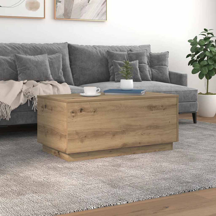 Măsuță de cafea cu lumini LED, stejar artizanal, 90x50x40 cm - WALTI WALTI