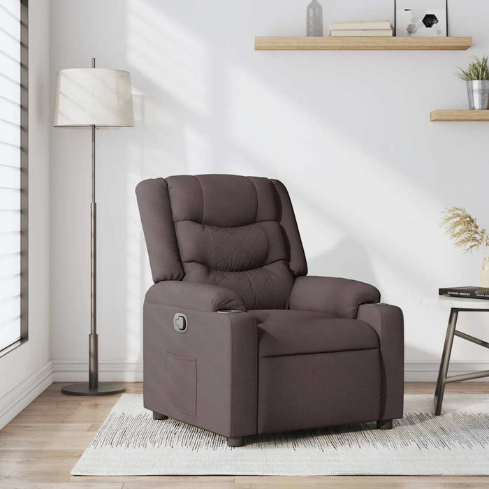 Fotoliu rabatabil, maro închis, material textil WALTI