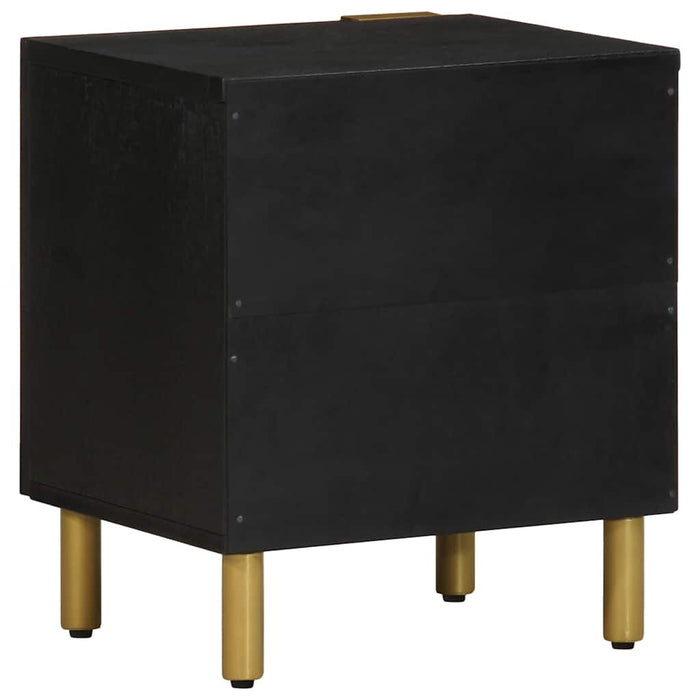 Noptiere, 2 buc., negru, 40x33x46 cm, lemn masiv de mango - WALTI WALTI