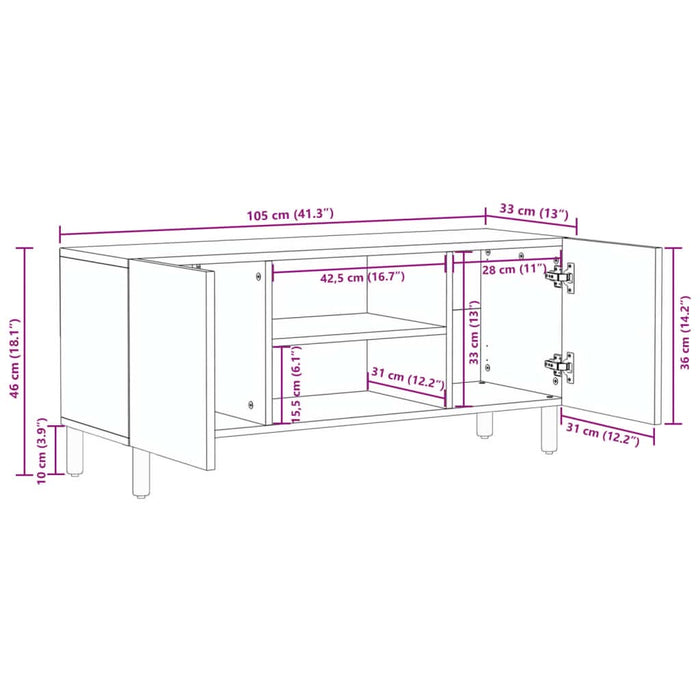 Dulap TV, negru, 105x33x46 cm, lemn prelucrat - WALTI WALTI