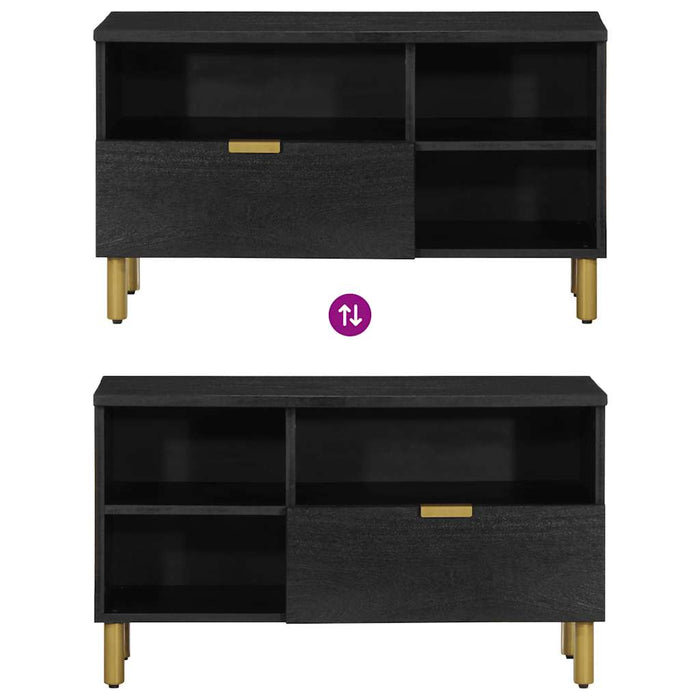 Dulap TV, negru, 80x33x46 cm, lemn prelucrat - WALTI WALTI
