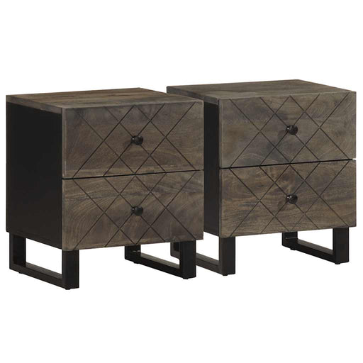 Noptiere, 2 buc., negru, 40x33x46 cm, lemn masiv de mango - WALTI WALTI