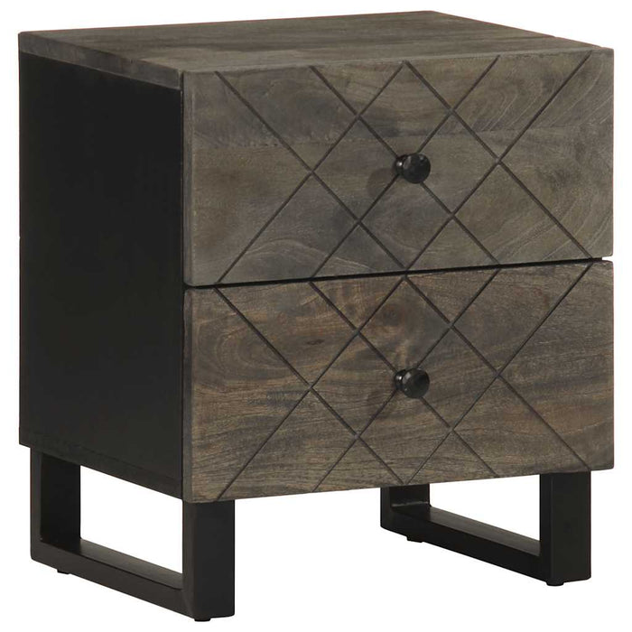 Noptiere, 2 buc., negru, 40x33x46 cm, lemn masiv de mango WALTI