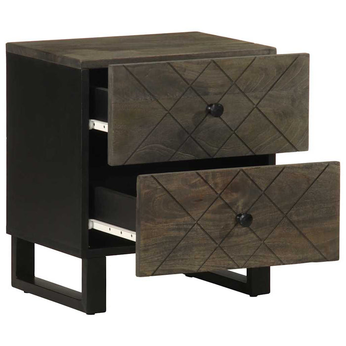 Noptiere, 2 buc., negru, 40x33x46 cm, lemn masiv de mango WALTI