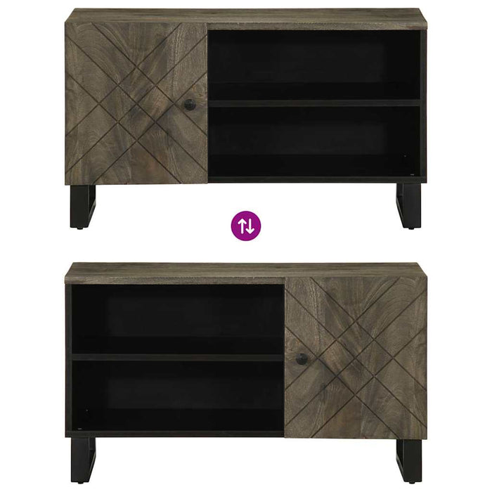 Dulap TV, negru, 80x33x46 cm, lemn masiv de mango - WALTI WALTI