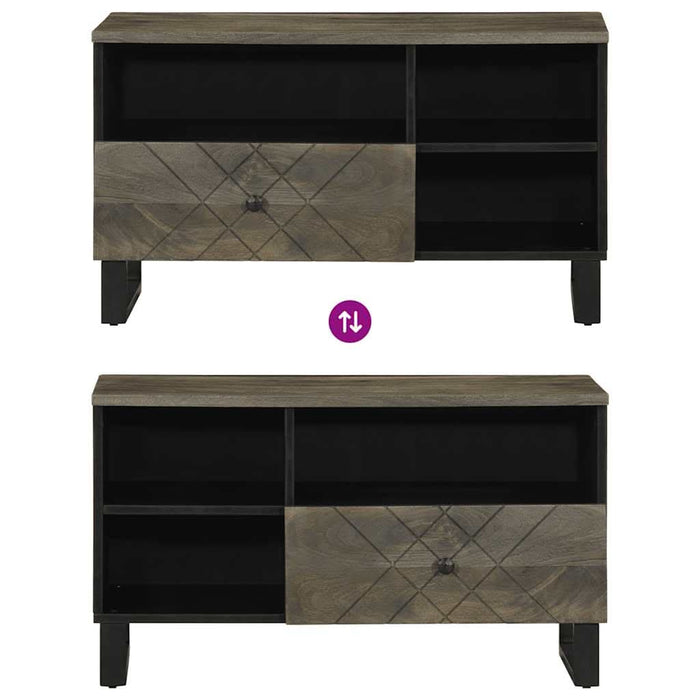 Dulap TV, negru, 80x33x46 cm, lemn masiv de mango - WALTI WALTI