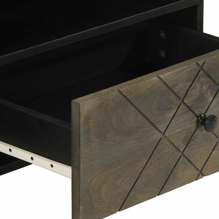 Dulap TV, negru, 80x33x46 cm, lemn masiv de mango - WALTI WALTI