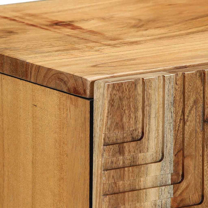 Bufet cu raft cu ușă Maro 90 x 33 x 75 cm Lemn de mango solid WALTI