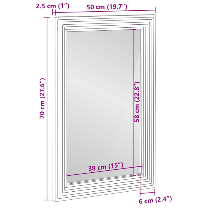 Oglindă pentru baie Pe perete cu oglindă Maro 70 x 50 x 2.5 cm WALTI