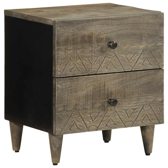 Noptiera gri deschis 40x33x46 cm lemn masiv de mango - WALTI WALTI