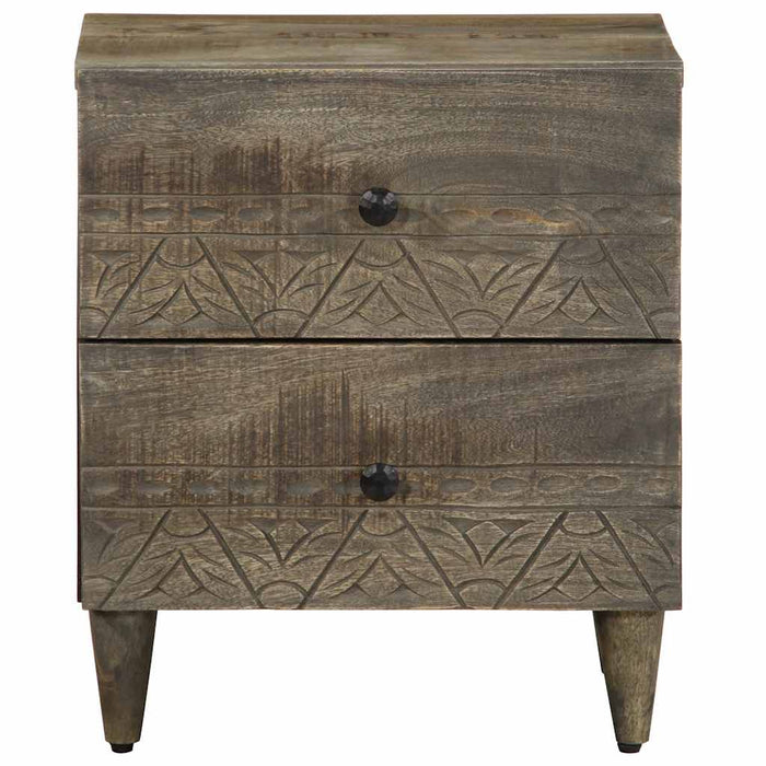 Noptiera gri deschis 40x33x46 cm lemn masiv de mango - WALTI WALTI