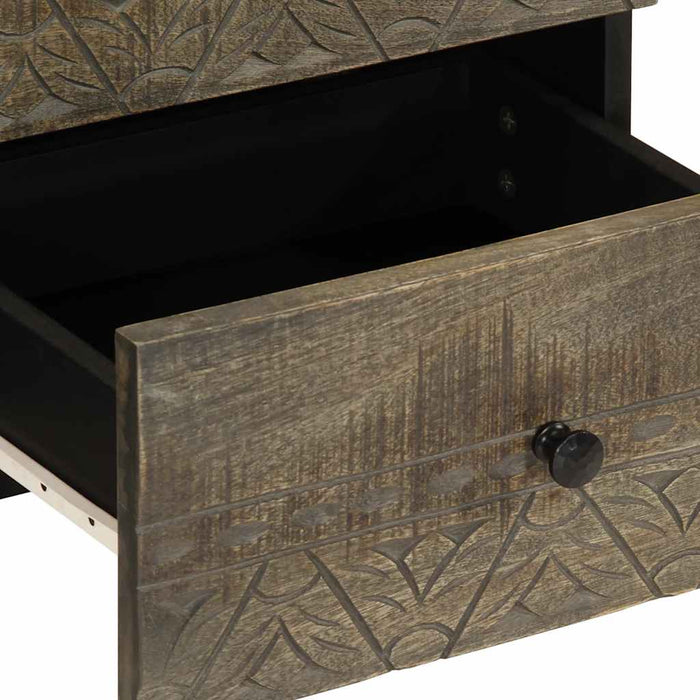 Noptiera gri deschis 40x33x46 cm lemn masiv de mango - WALTI WALTI