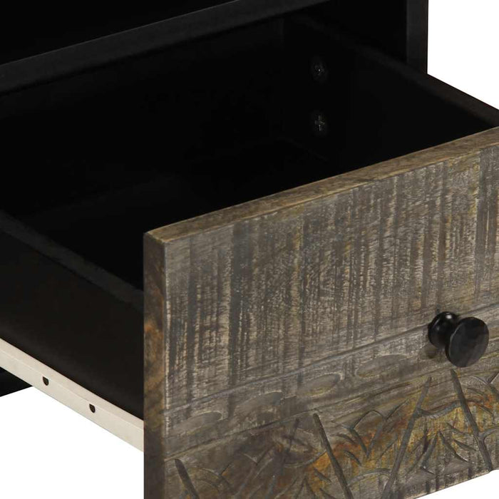 Dulap TV Gri deschis 70x33,5x46 cm Lemn masiv Mango - WALTI WALTI