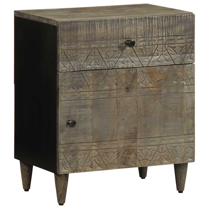 Noptiera gri deschis 50x33x60 cm lemn masiv de mango - WALTI WALTI