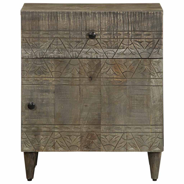 Noptiera gri deschis 50x33x60 cm lemn masiv de mango - WALTI WALTI