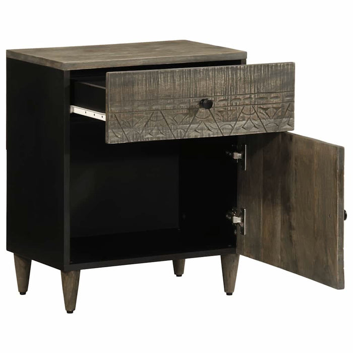 Noptiera gri deschis 50x33x60 cm lemn masiv de mango - WALTI WALTI