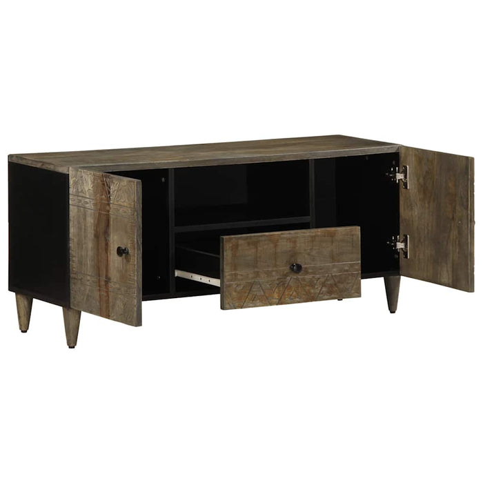 Dulap TV Gri deschis 105x33,5x46 cm Lemn masiv Mango - WALTI WALTI