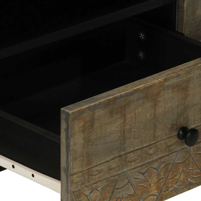 Dulap TV Gri deschis 105x33,5x46 cm Lemn masiv Mango - WALTI WALTI