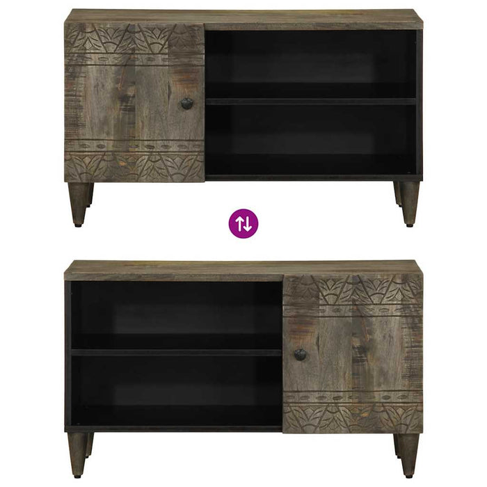 Dulap TV Gri deschis 80x31,5x46 cm Lemn masiv Mango - WALTI WALTI