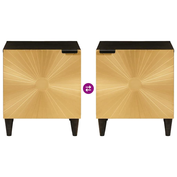 Noptieră 2 pcs Negru și Aur 40 x 33.5 x 46 cm - WALTI WALTI