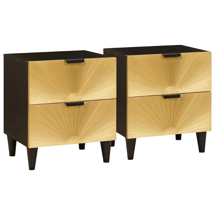 Noptieră cu sertar 2 pcs Negru și Aur 40 x 33.5 x 46 cm - WALTI WALTI