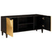 Cabinet TV Negru și Aur 105 x 33 x 46 cm Lemn masiv de mango - WALTI WALTI