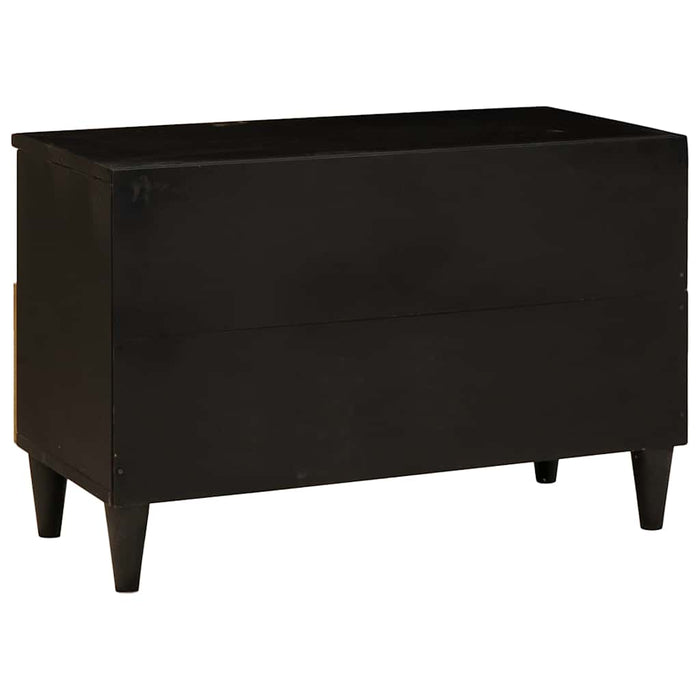 Cabinet TV Negru și Aur 70 x 33 x 46 cm Lemn masiv de mango - WALTI WALTI