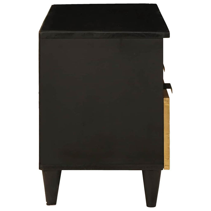 Cabinet TV Negru și Aur 70 x 33 x 46 cm Lemn masiv de mango - WALTI WALTI