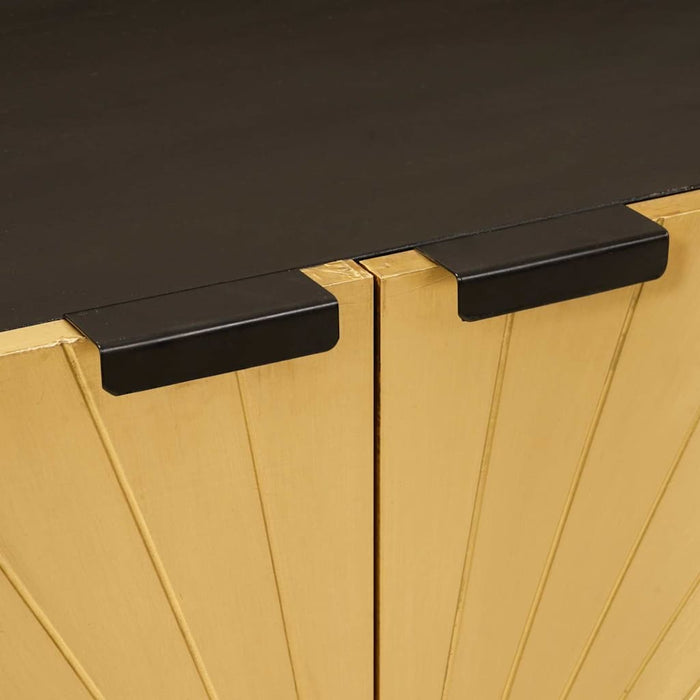 Bufet Negru și Aur 60 x 33 x 75 cm Lemn de mango solid WALTI