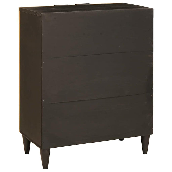 Bufet Negru și Aur 60 x 33 x 75 cm Lemn de mango solid WALTI