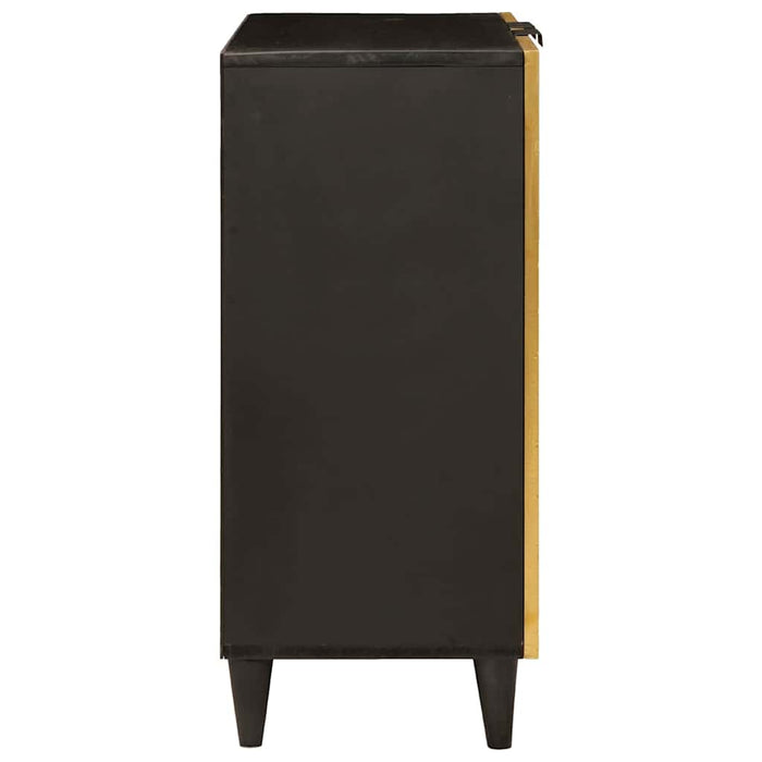 Bufet Negru și Aur 60 x 33 x 75 cm Lemn de mango solid WALTI