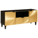 Cabinet TV Negru și Aur 105 x 33 x 46 cm Lemn masiv de mango - WALTI WALTI