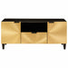 Cabinet TV Negru și Aur 105 x 33 x 46 cm Lemn masiv de mango - WALTI WALTI