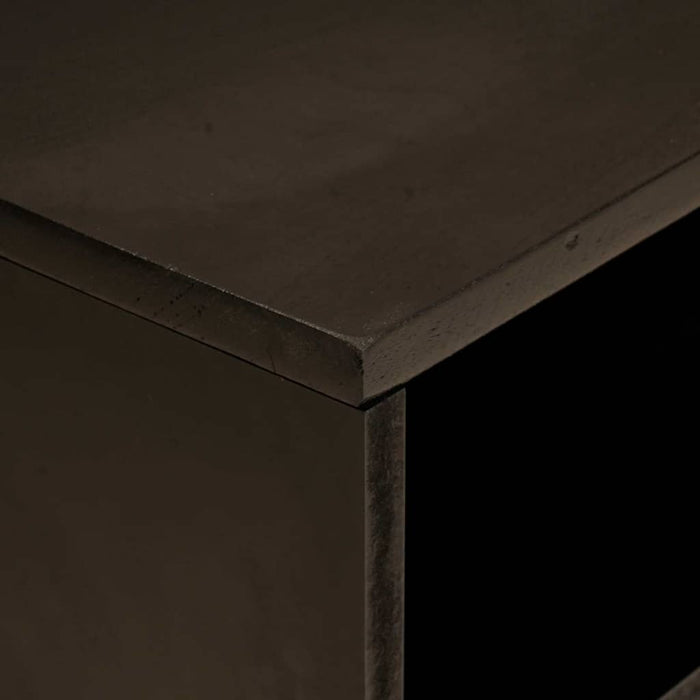 Cabinet TV Negru și Aur 80 x 33 x 46 cm Lemn masiv de mango - WALTI WALTI