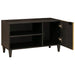 Cabinet TV Negru și Aur 80 x 33 x 46 cm Lemn masiv de mango - WALTI WALTI