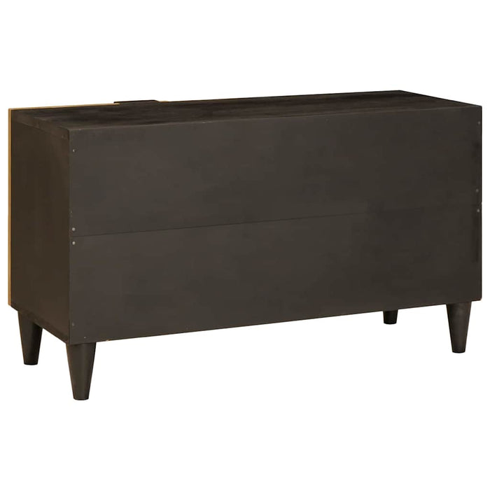 Cabinet TV Negru și Aur 80 x 33 x 46 cm Lemn masiv de mango - WALTI WALTI