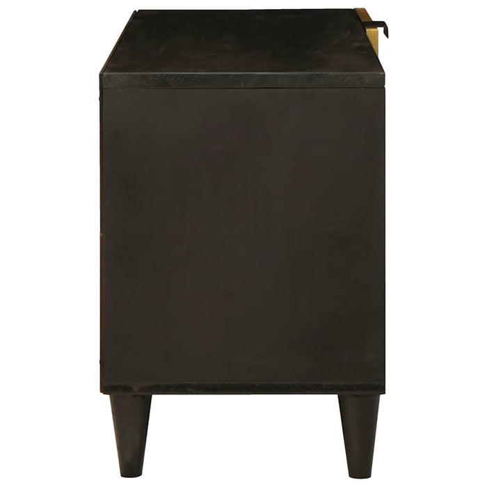Cabinet TV Negru și Aur 80 x 33 x 46 cm Lemn masiv de mango - WALTI WALTI
