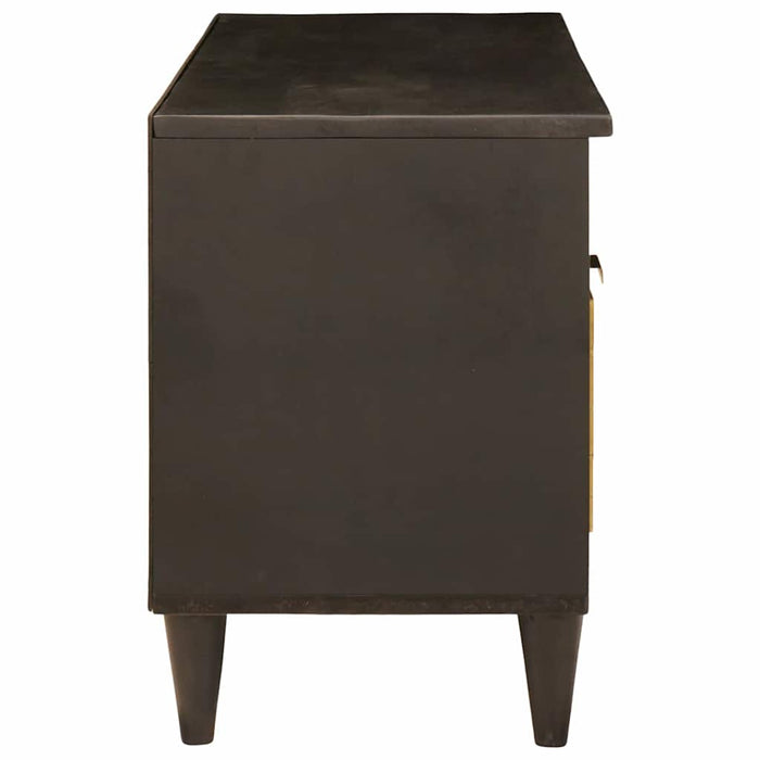 Cabinet TV Negru și Aur 100 x 33 x 46 cm Lemn masiv de mango - WALTI WALTI