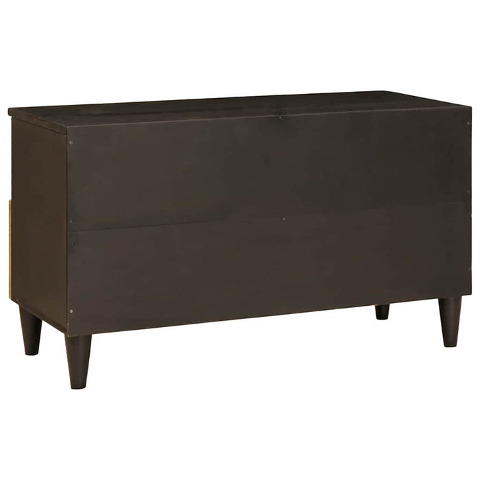 Cabinet TV Negru și Aur 80 x 33 x 46 cm Lemn masiv de mango - WALTI WALTI