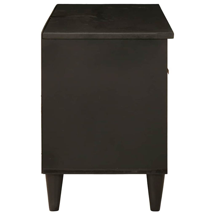 Cabinet TV Negru și Aur 80 x 33 x 46 cm Lemn masiv de mango - WALTI WALTI