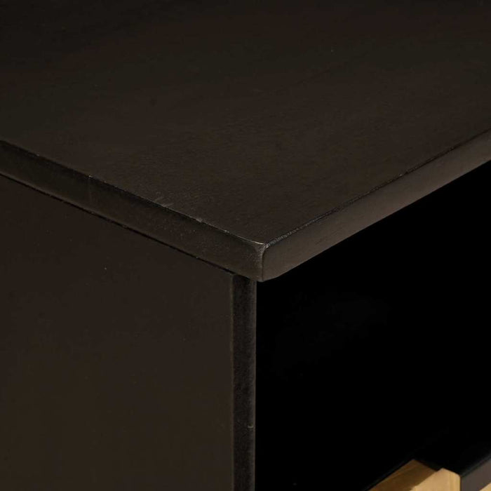 Cabinet TV Negru și Aur 100 x 33 x 46 cm Lemn masiv de mango - WALTI WALTI