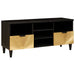 Cabinet TV Negru și Aur 100 x 33 x 46 cm Lemn masiv de mango - WALTI WALTI