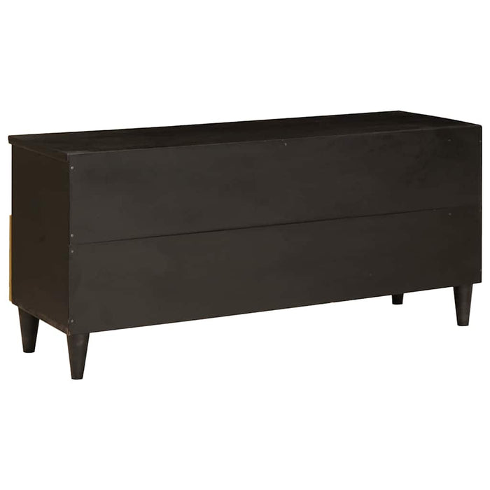 Cabinet TV Negru și Aur 100 x 33 x 46 cm Lemn masiv de mango - WALTI WALTI