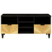 Cabinet TV Negru și Aur 100 x 33 x 46 cm Lemn masiv de mango - WALTI WALTI