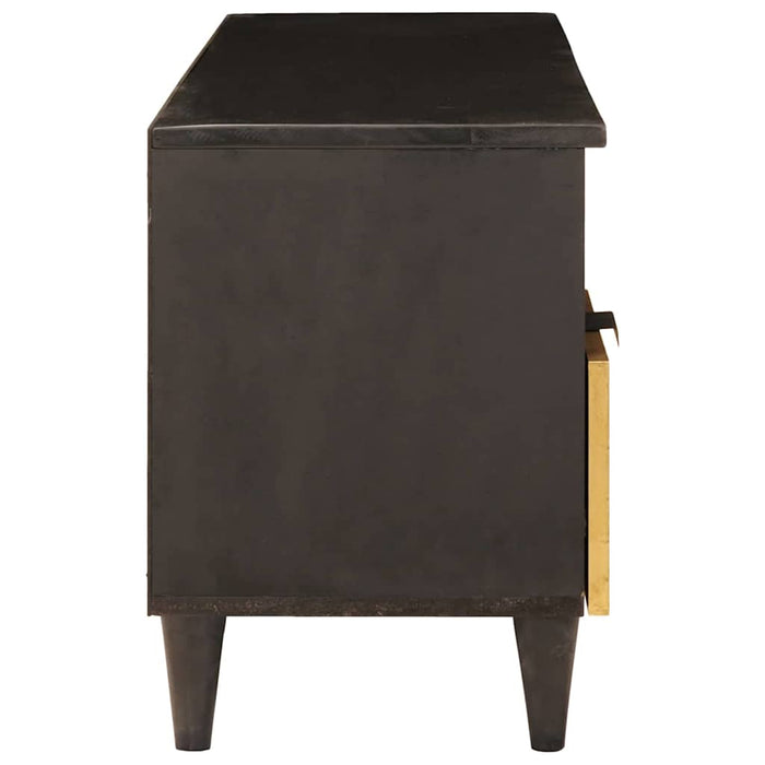 Cabinet TV Negru și Aur 100 x 33 x 46 cm Lemn masiv de mango - WALTI WALTI
