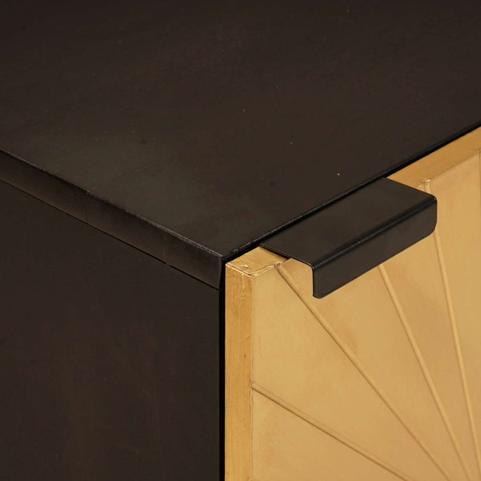 Dulap de Baie Negru și Aur 38 x 33 x 48 cm Lemn de mango solid WALTI