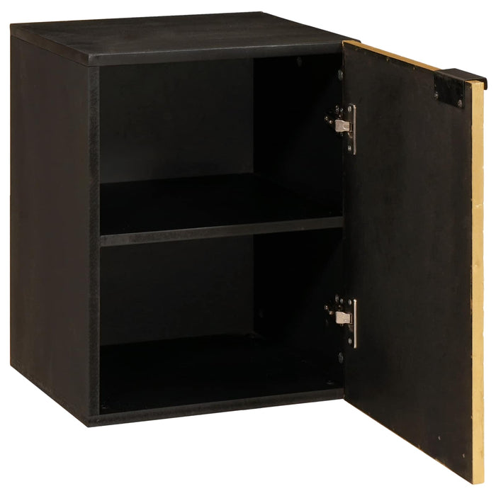 Dulap de Baie Negru și Aur 38 x 33 x 48 cm Lemn de mango solid WALTI